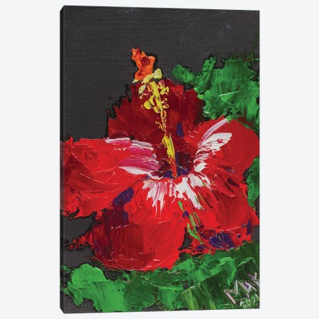 Red Hibiscus II Canvas Print #NTM215} by Nataly Mak Canvas Wall Art