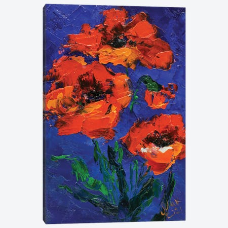 Red Poppies Canvas Print #NTM216} by Nataly Mak Canvas Artwork