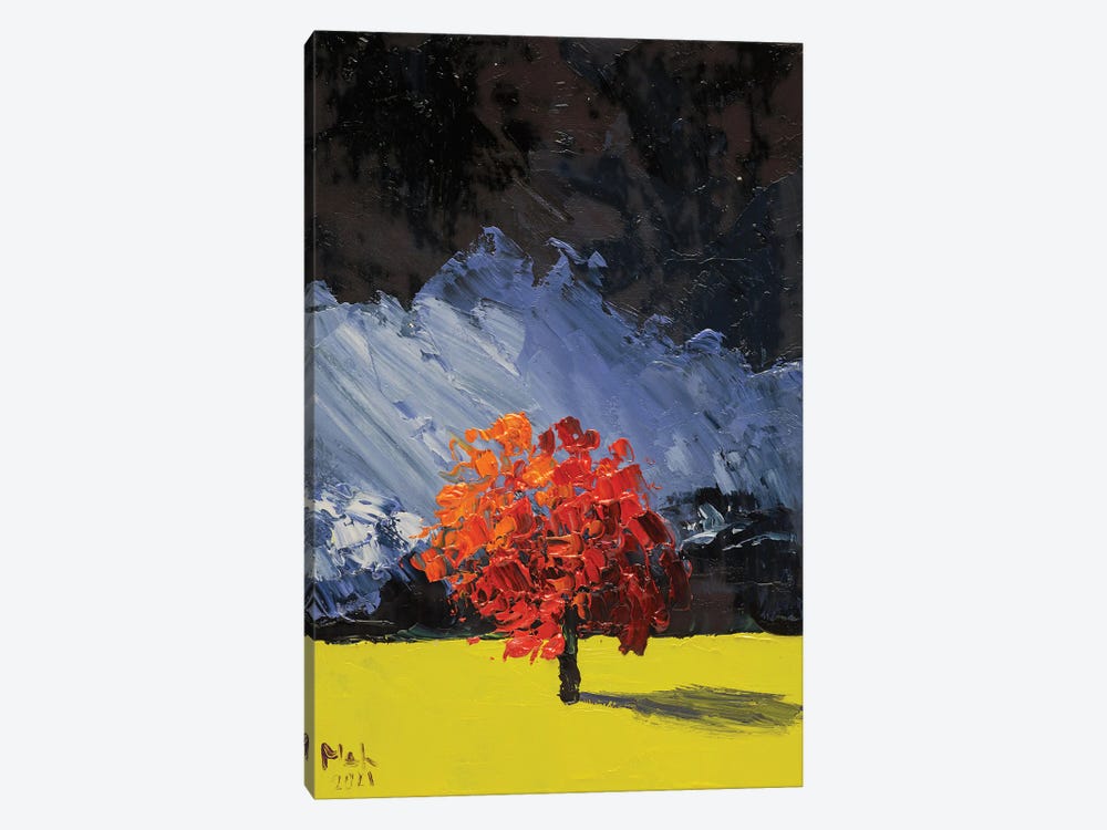 Red Tree Landscape by Nataly Mak 1-piece Art Print
