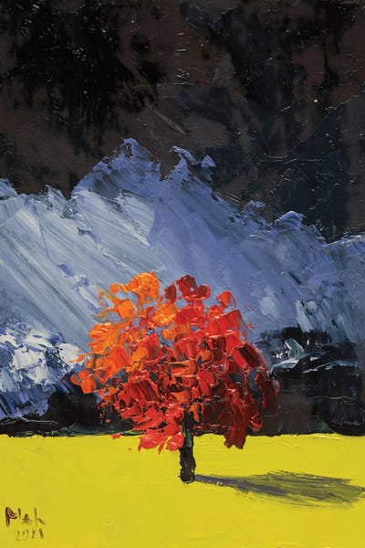 Nataly Mak: Red Tree Landscape by Nataly Mak