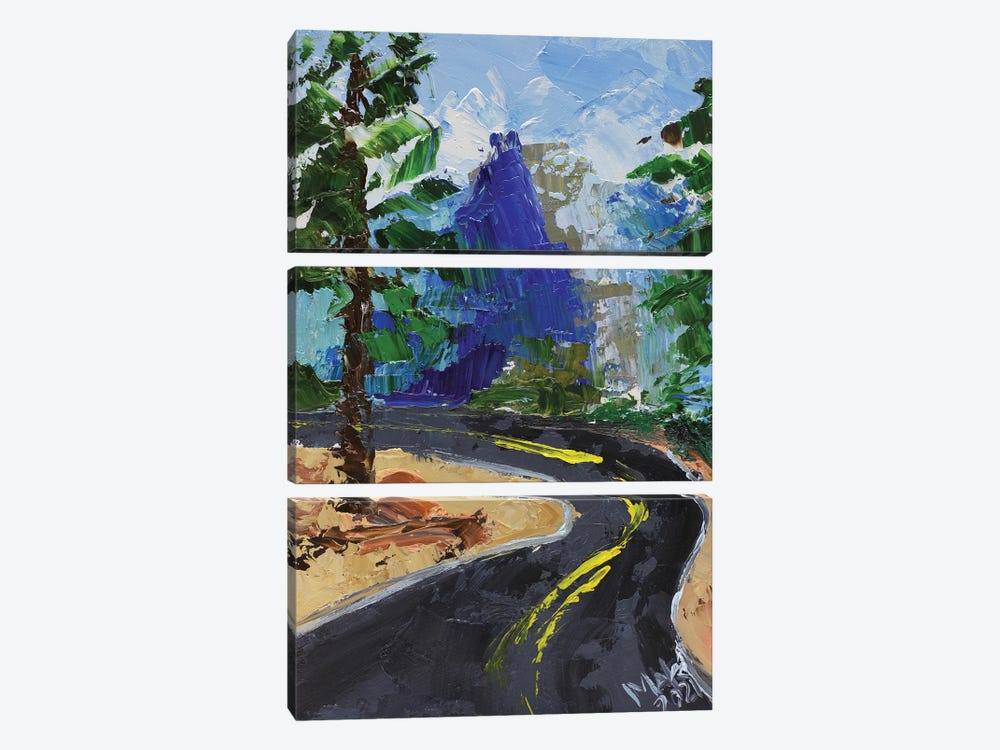 Road Landscape by Nataly Mak 3-piece Canvas Art Print