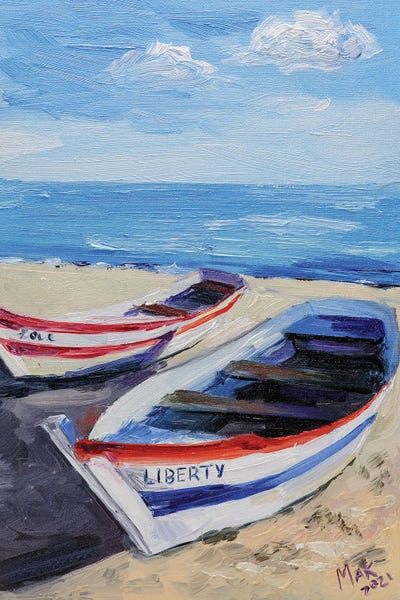 Nataly Mak: Boats On The Beach by Nataly Mak