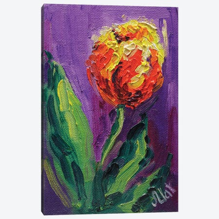Orange Tulip Canvas Print #NTM223} by Nataly Mak Canvas Artwork
