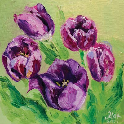 Purple Tulips by Nataly Mak multi panel art