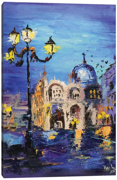 Night Venice Canvas Art Print - Nataly Mak