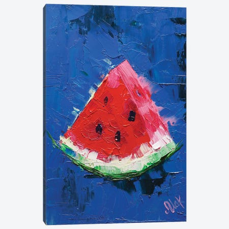 Watermelon Slice Canvas Print #NTM227} by Nataly Mak Art Print