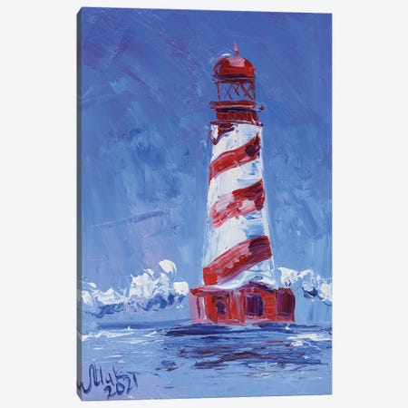 Michigan Lighthouse Canvas Print #NTM231} by Nataly Mak Canvas Print