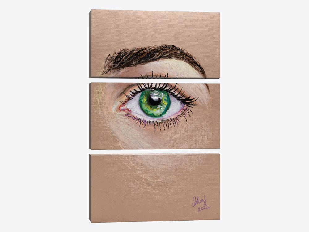 Green Eye by Nataly Mak 3-piece Canvas Art Print
