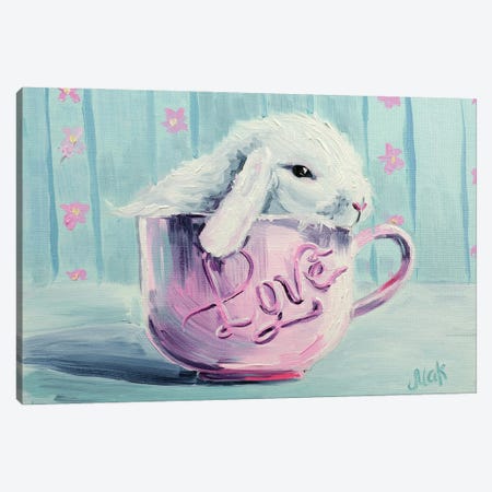 Rabbits In A Cup Canvas Print #NTM23} by Nataly Mak Canvas Art Print
