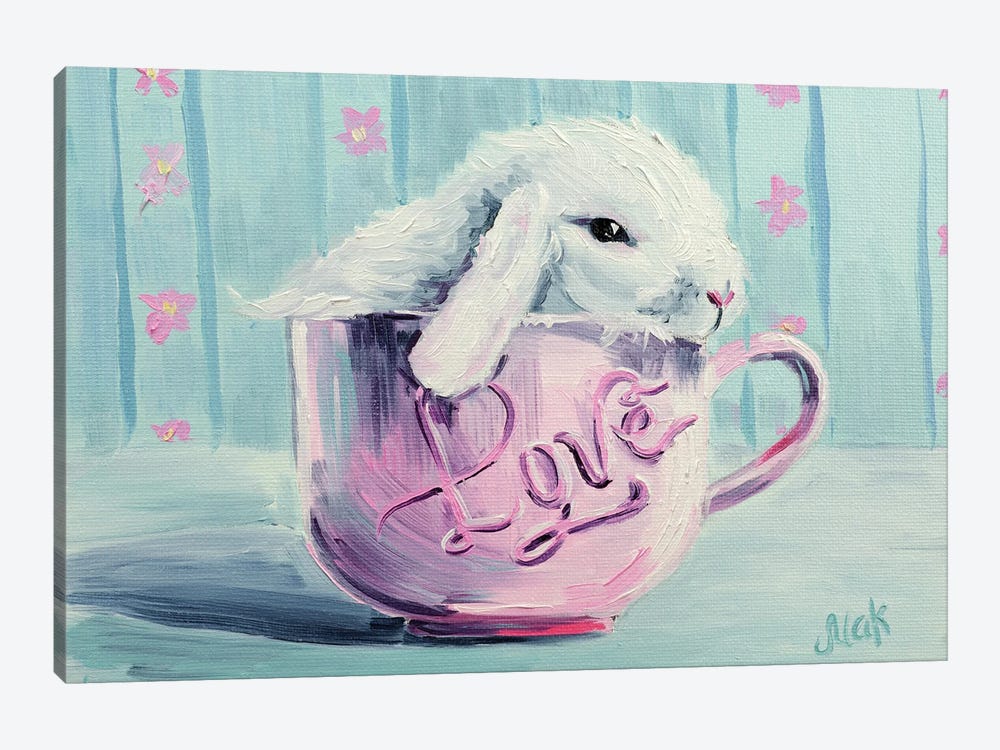 Rabbits In A Cup by Nataly Mak 1-piece Canvas Print