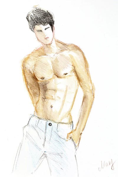 Naked Torso Guy by Nataly Mak framed wall art