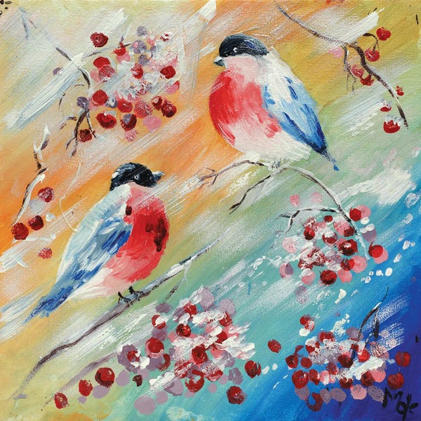 Nataly Mak: Bullfinches by Nataly Mak