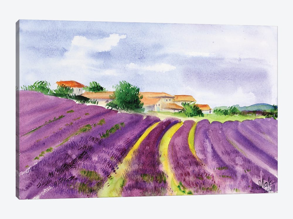 Lavender Fields Provence by Nataly Mak 1-piece Canvas Artwork