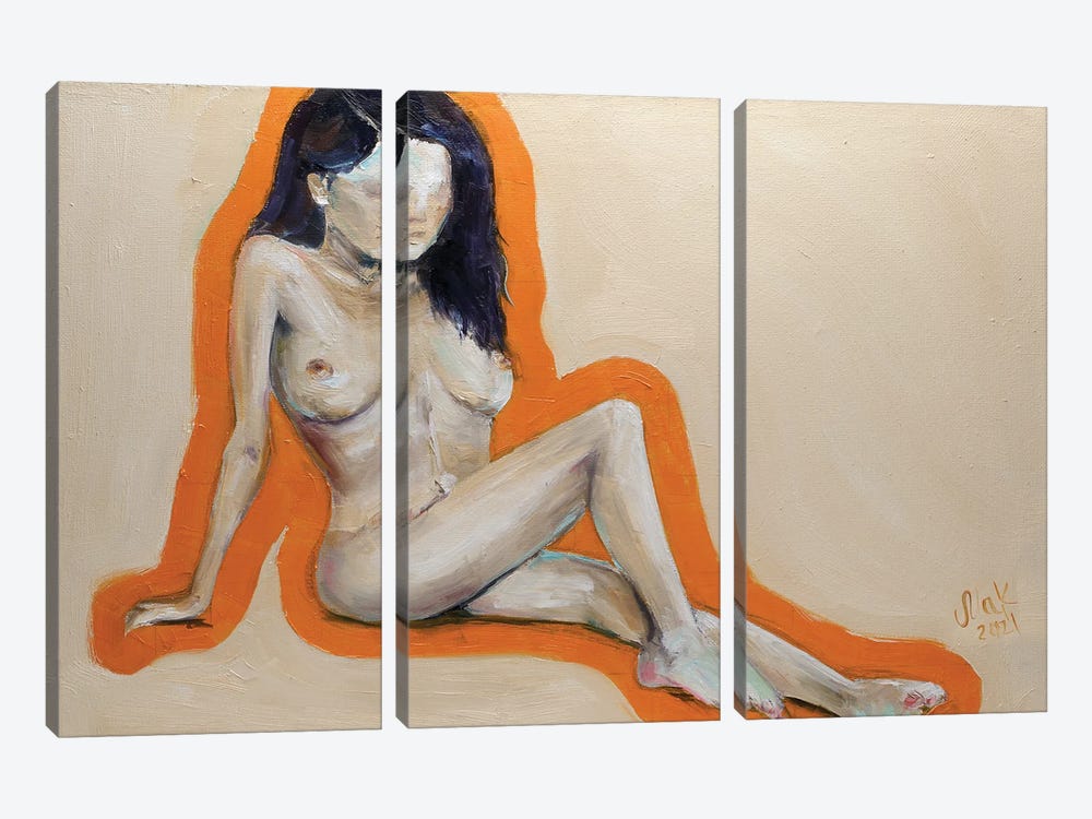 Erotic Female by Nataly Mak 3-piece Canvas Print