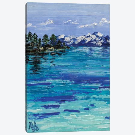 Lake Tahoe And Mountain Canvas Print #NTM254} by Nataly Mak Canvas Wall Art