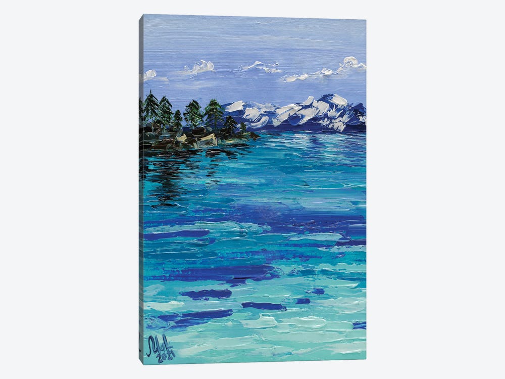 Lake Tahoe And Mountain by Nataly Mak 1-piece Canvas Wall Art