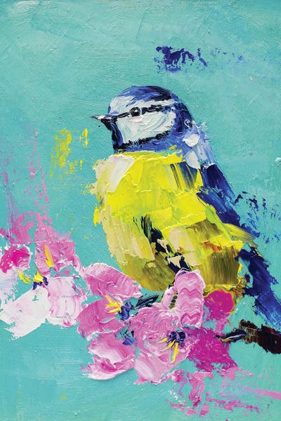Nataly Mak: Blue Tit On A Branch by Nataly Mak