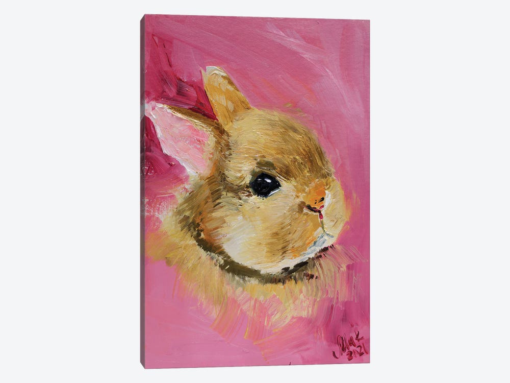 Bunny Pink by Nataly Mak 1-piece Canvas Art