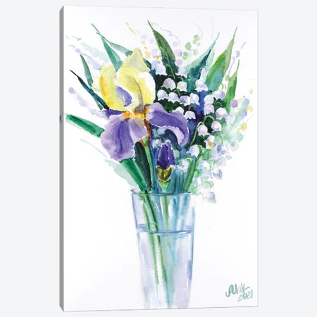 Lily Of The Valley And Iris Canvas Print #NTM270} by Nataly Mak Art Print