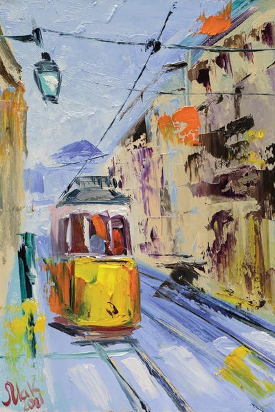 Lisbon: Lisbon Yellow Tram by Nataly Mak