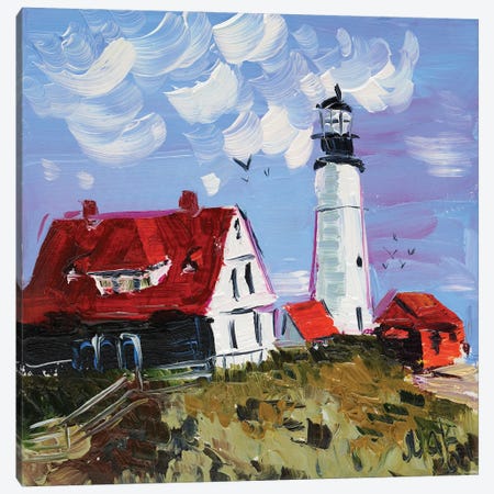 Portland Head Lighthouse Canvas Print #NTM274} by Nataly Mak Canvas Artwork