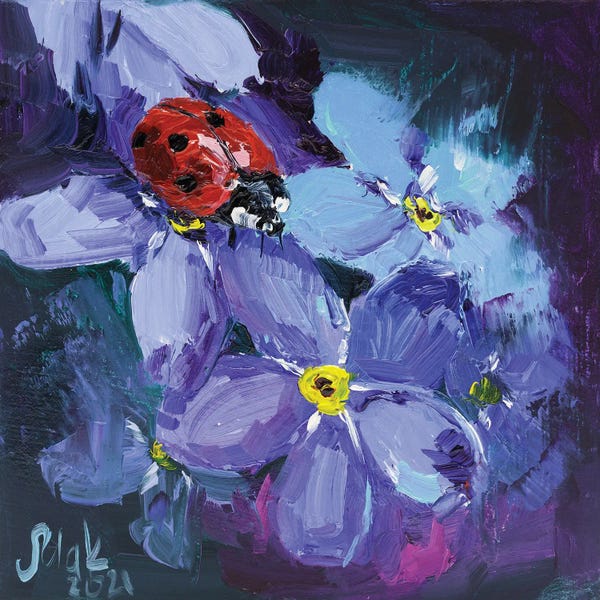 Nataly Mak: Ladybird And Forget Me Not by Nataly Mak