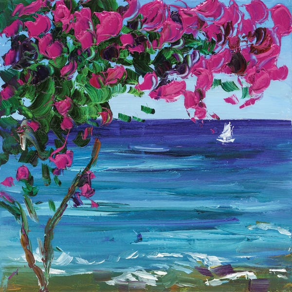 Coastal: Bougainvillea In Greece by Nataly Mak