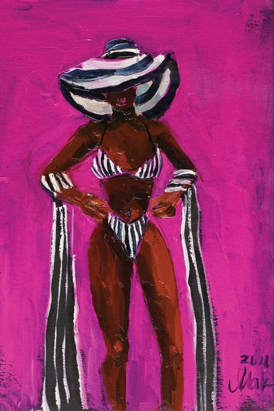 Erotic African American Woman by Nataly Mak framed canvas print