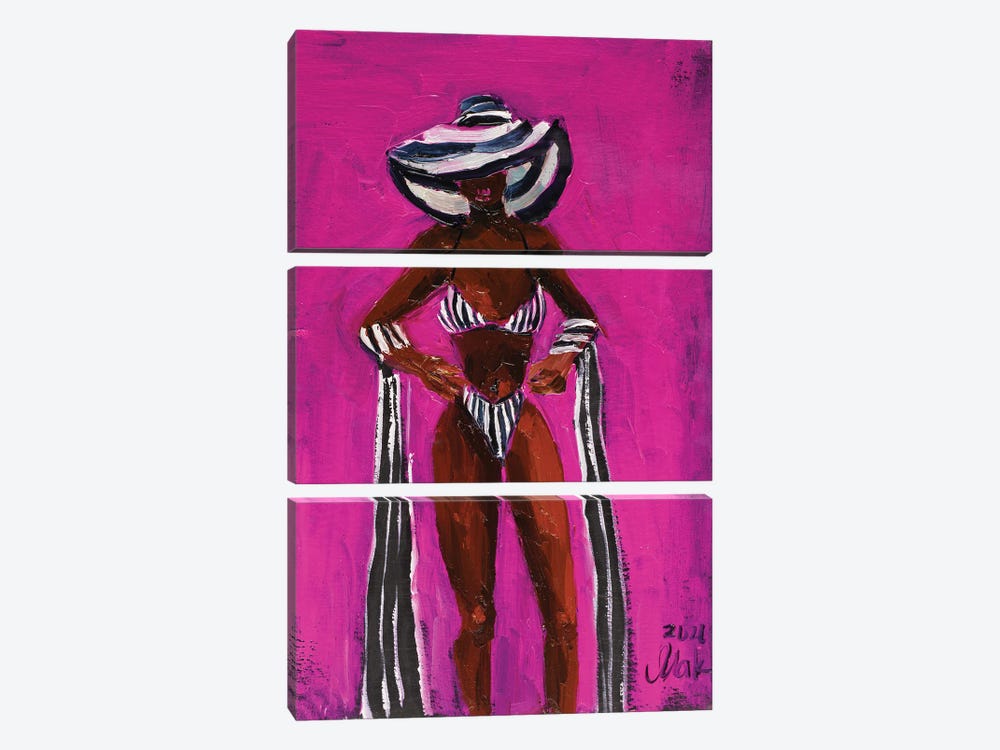 Erotic African American Woman by Nataly Mak 3-piece Canvas Artwork