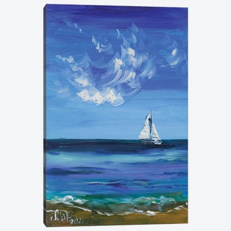 Sailboat I Canvas Print #NTM284} by Nataly Mak Canvas Print