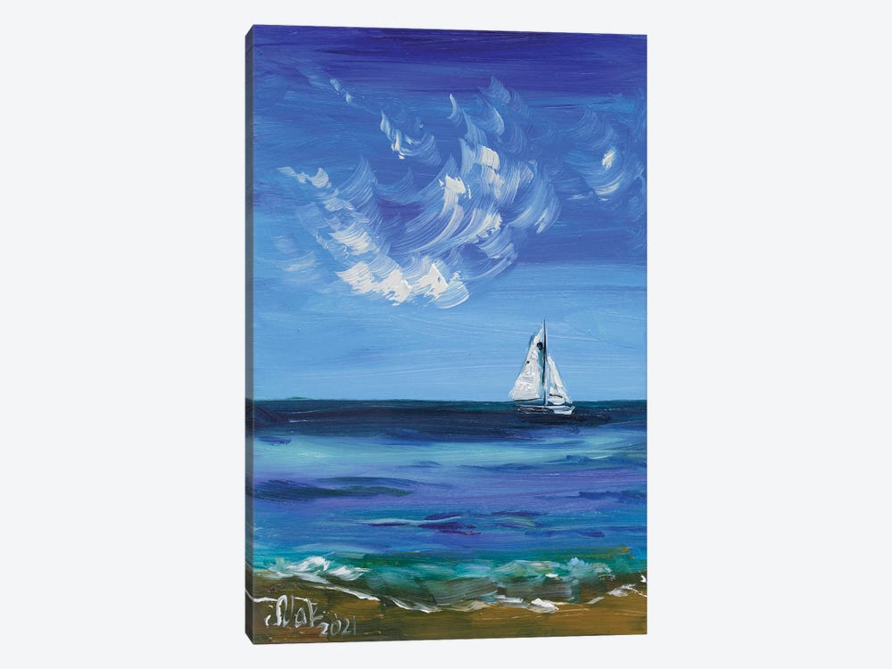 Sailboat I by Nataly Mak 1-piece Canvas Print