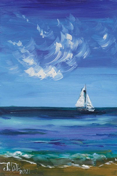 Nataly Mak: Sailboat I by Nataly Mak