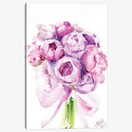 Peony Bouquet I Canvas Print #NTM285} by Nataly Mak Canvas Print