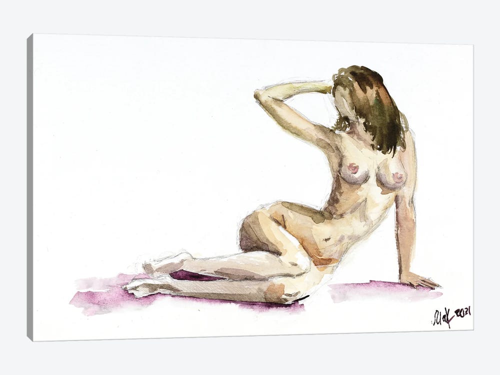 Naked Woman Boobs by Nataly Mak 1-piece Canvas Art Print