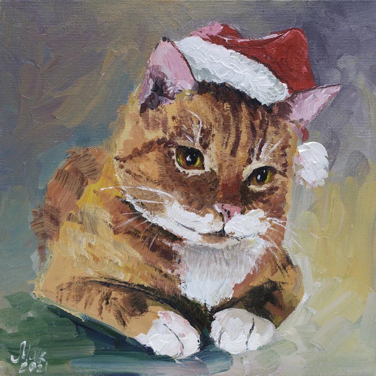 Christmas Cat by Nataly Mak wall art