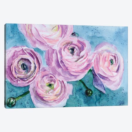 Ranunculus Flower Canvas Print #NTM288} by Nataly Mak Canvas Wall Art