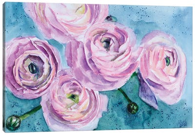 Ranunculus Flower Canvas Art Print - Ranunculus Art