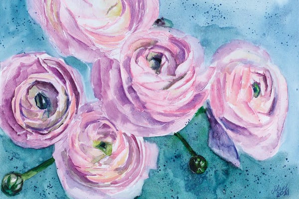 Ranunculi: Ranunculus Flower by Nataly Mak