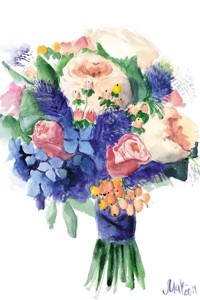 Hydrangeas: Bouquet Peonies And Hydrangeas by Nataly Mak