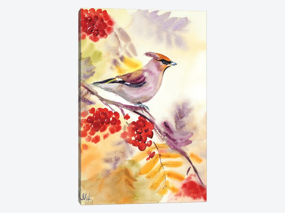 Waxwing by Nataly Mak 1-piece Canvas Art