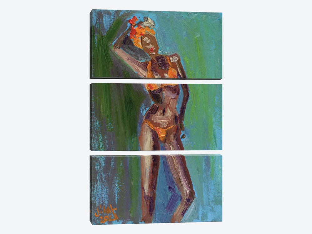 African American Woman IV by Nataly Mak 3-piece Canvas Artwork