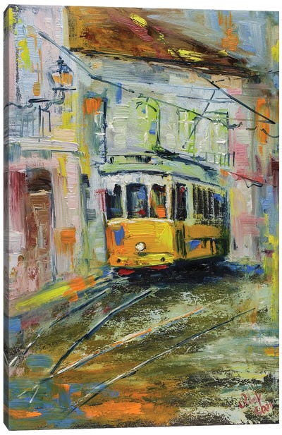 Lisbon Yellow Tram II Canvas Art Print - Artistic Travels