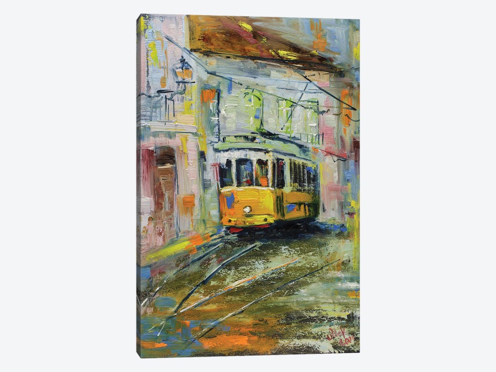 Lisbon Yellow Tram II by Nataly Mak 1-piece Canvas Art