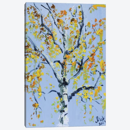 Autumn Birch Tree Canvas Print #NTM297} by Nataly Mak Canvas Art