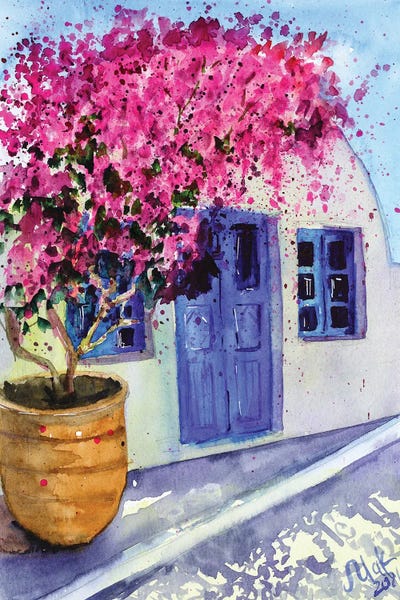 Doors: Bougainvillea Greece by Nataly Mak