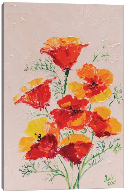 California Poppy III Canvas Art Print - Nataly Mak