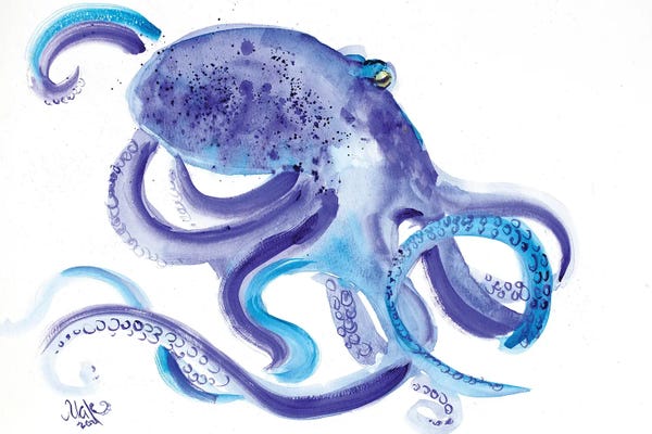 Octopi: Blue Octopus by Nataly Mak