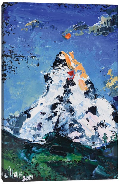 Matterhorn Mountain Range Canvas Art Print - Switzerland Art