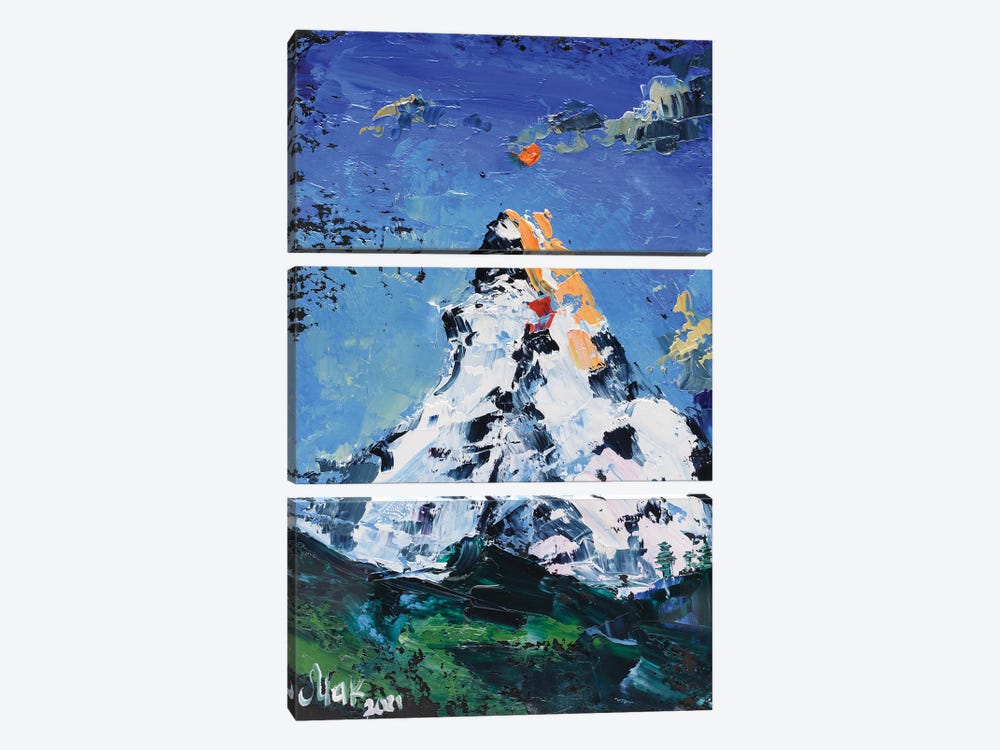 Matterhorn Mountain Range by Nataly Mak 3-piece Canvas Print