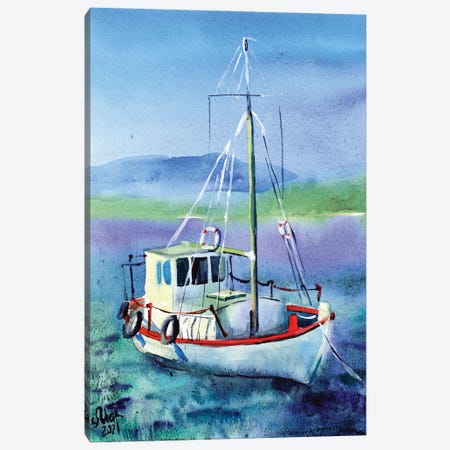 Sailboat Ocean Canvas Print #NTM308} by Nataly Mak Canvas Print